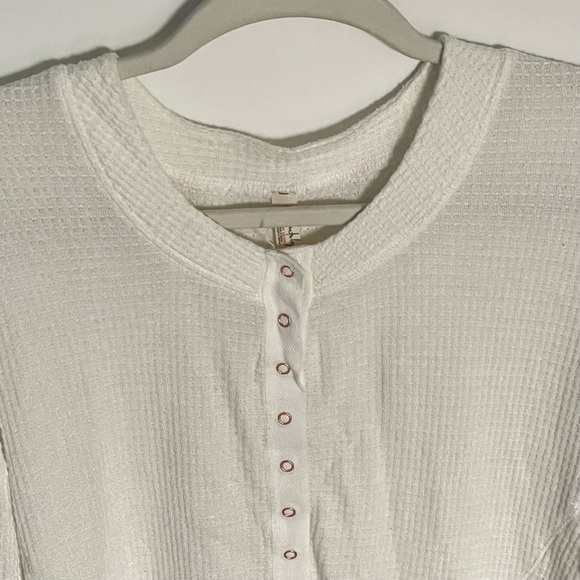 Free People Cream Going Places Snaps Waffle Knit Cardigan Sweater - 35604 - Picture 5 of 16